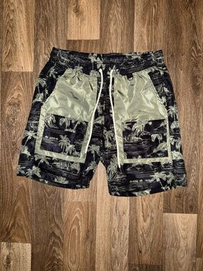 Genuine Tropical Print Drawstring Swim Shorts